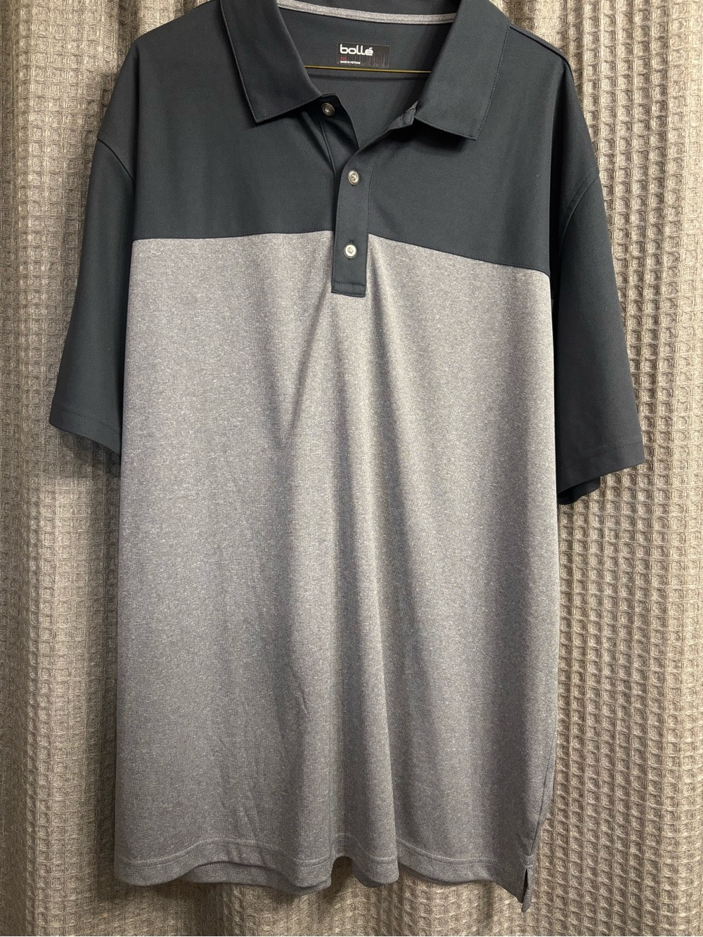 Bolle Men’s Golf Polo XXL Black Gray Colorblock Performance Shirt